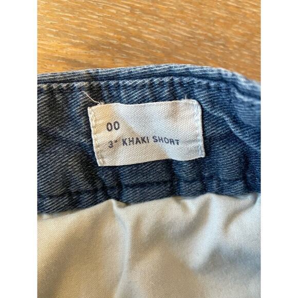 GAP Denim Jean 3" Inseam Khaki Chino Shorts Women's size 00 Tomato Girl Summer - Picture 8 of 11